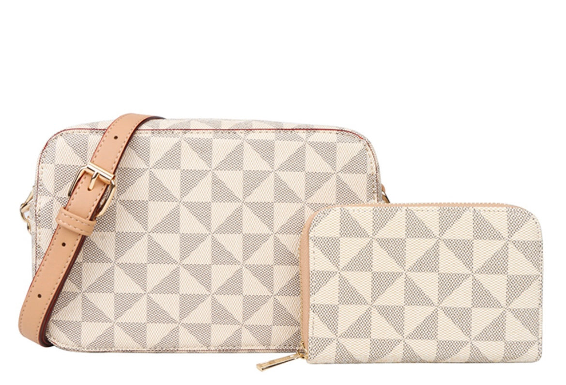 PATTERN CROSSBODY BAG WITH WALLET - Marla Hamana Boutique