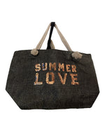 Rope Handle Summer Love Bedazzled Tote Bag - Marla Hamana Boutique