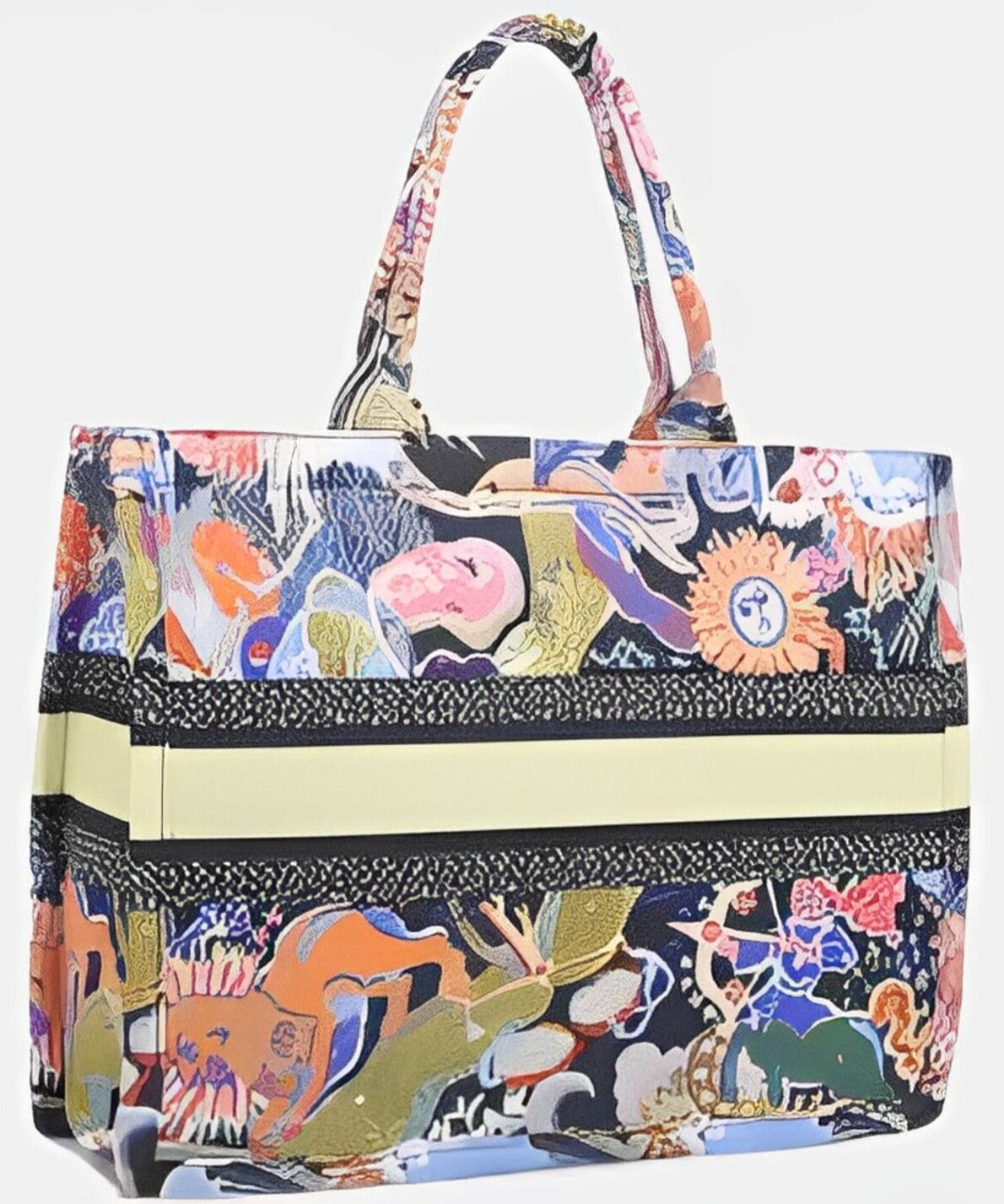 Women's Compact Art Design Tote Handbag - Marla Hamana Boutique